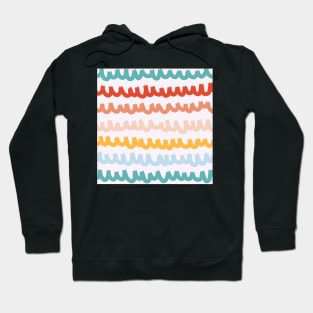 colorful groovy boho aesthetic striped pattern Hoodie